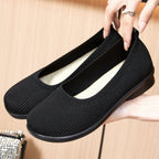 Damen Bequeme Strick-Ballerinas mit elastischem Einstieg R&B