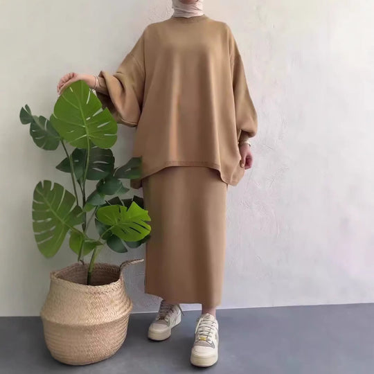 Damen Lässiges Sweat-Set mit weitem Schnitt und bequemen Taschen R&B