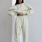 Damen Oversized Sweatshirt und Jogginghose Set R&B