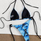 Damen Triangel-Bikini-Set mit floralem Schmetterlingsdesign R&B