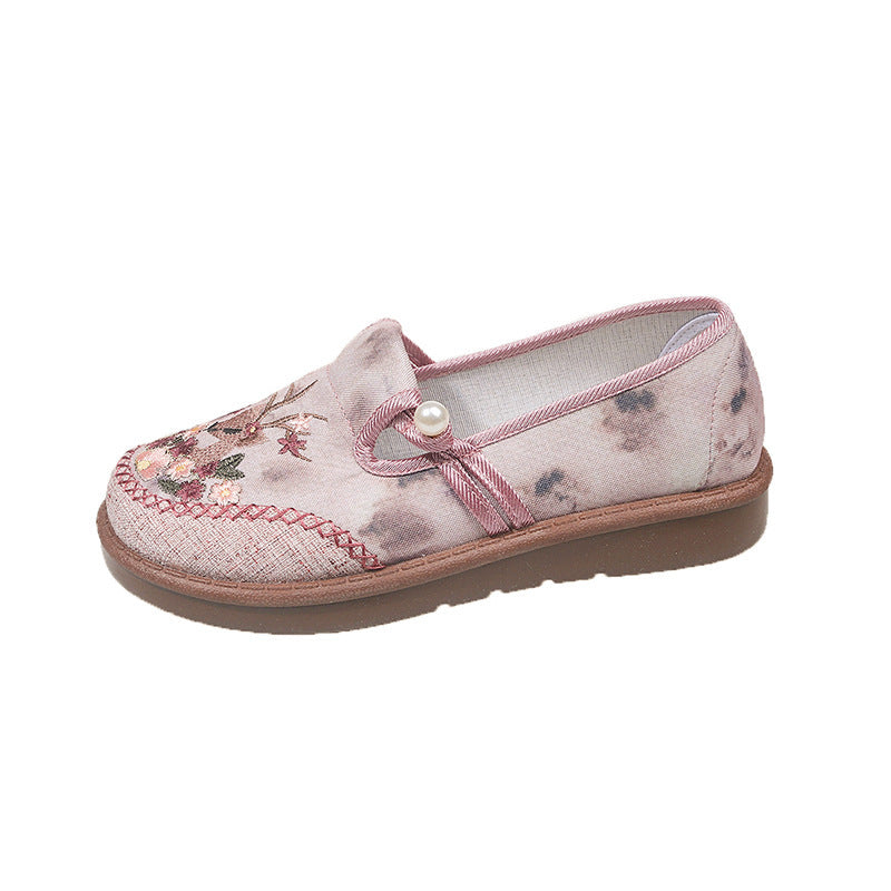 Damen modische Hausschuhe mit stilvollem Blumenornament und elastischem Gummizug R&B
