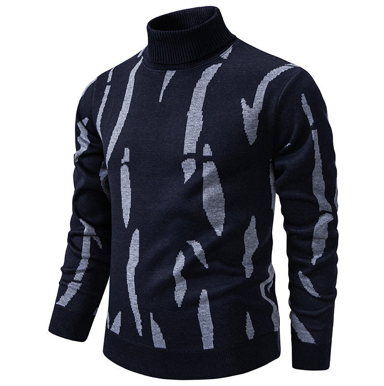 Herren modischer Rollkragenpullover mit auffälligem Muster R&B