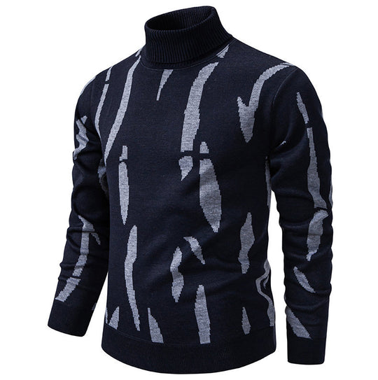 Herren modischer Rollkragenpullover mit auffälligem Muster R&B