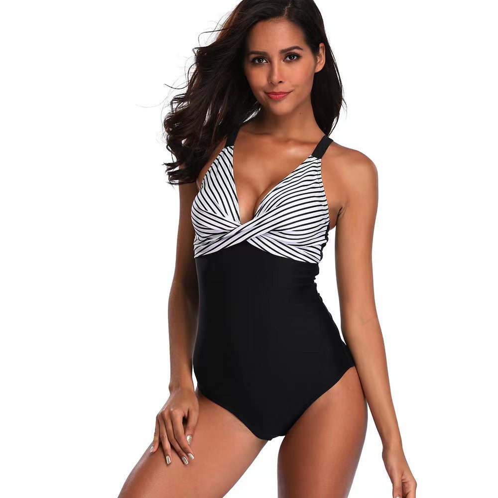 Damen Eleganter Bademode-Einteiler mit innovativem Knoten-Design R&B