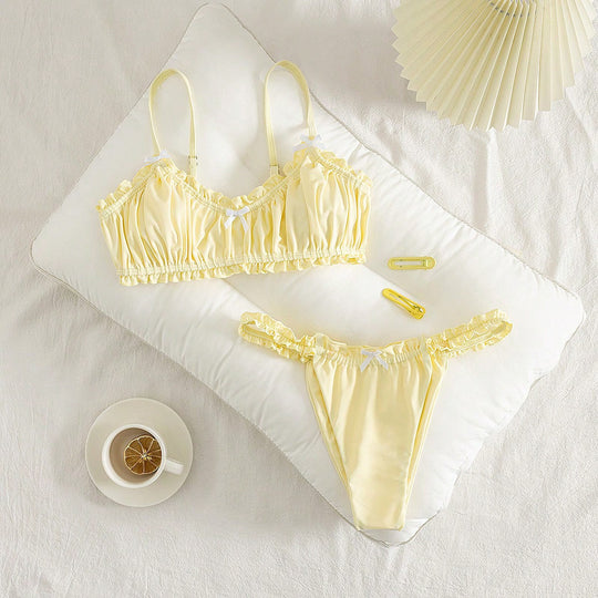 Damen Rüschentop-Bikini mit charmanten Schleifendetails R&B