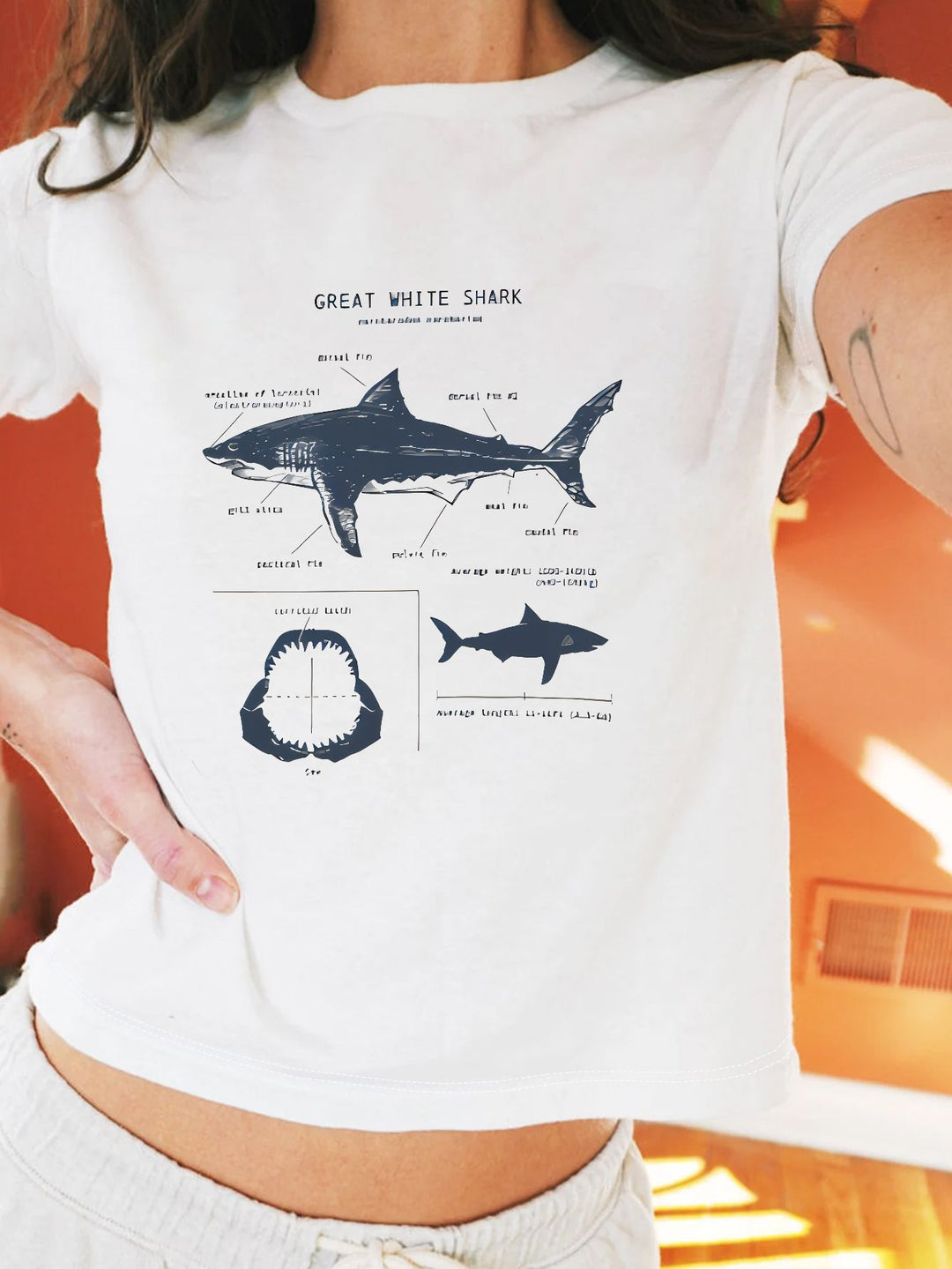 Damen T-Shirt mit künstlerischem Katzenmotiv R&B