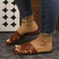 Damen Flache Riemchensandalen aus hochwertigem Leder R&B