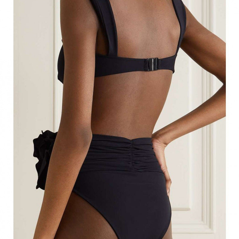 Damen Hochgeschnittener Bikini mit raffiniertem Rüschendetail R&B