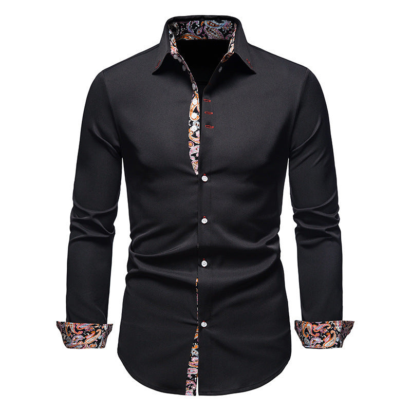 Herren Langarmhemd mit modernem Paisley-Muster und exklusiven Details R&B