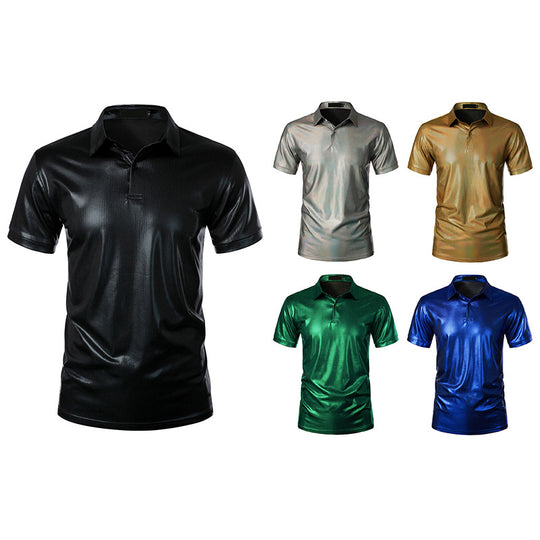 Herren Sport Polo-Shirt mit glänzender Oberfläche und atmungsaktiver Funktionalität R&B