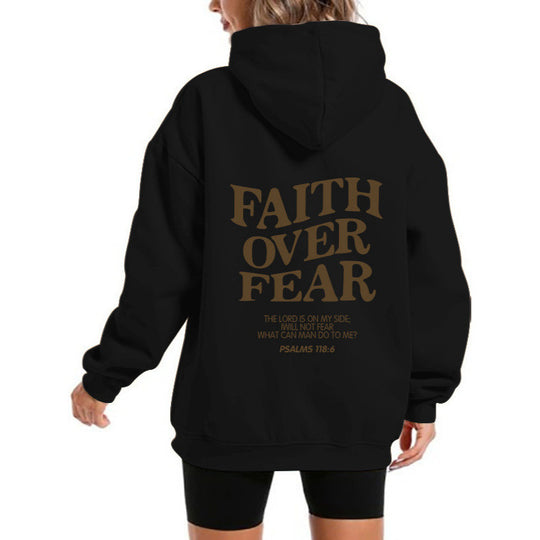Damen Kapuzensweater mit motivierendem Schriftzug und bequemem Schnitt R&B