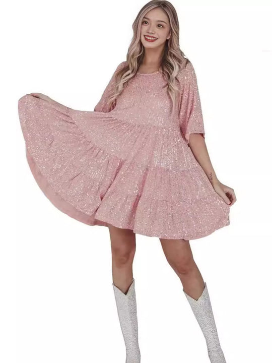 Damen Abendkleid mit funkelnden Pailletten R&B