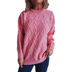 Damen Grobstrickpullover mit elegantem Zopfdesign und lässigem Schnitt R&B