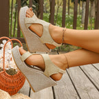 Damen Wedge-Sandalen mit raffiniertem Schnitt R&B