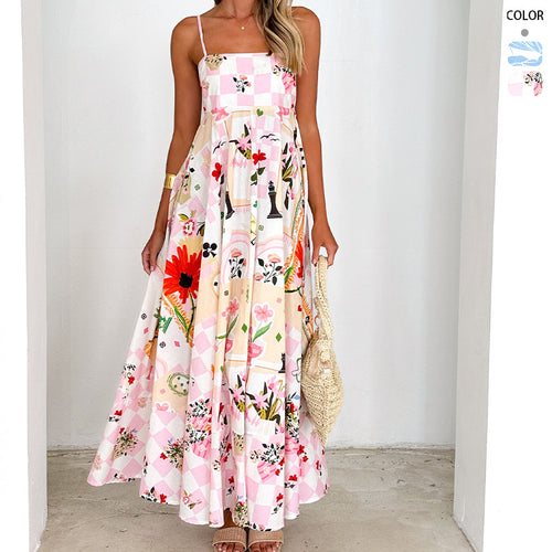 Damen Maxikleid mit verspieltem Blumendesign und ausgeschnittenen Details R&B