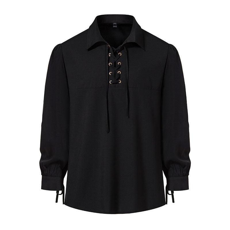 Damen Bluse mit modernem Schnürdesign und lässigen Puffärmeln