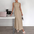 Damen Langarm Maxikleid mit eleganten Streifen und schmeichelndem Schnitt R&B