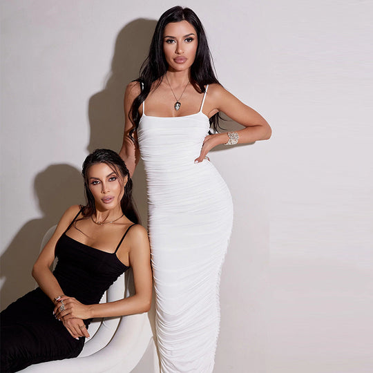 Damen Figurbetontes Langarmkleid mit Raffungen R&B