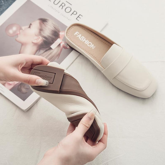 Damen elegante Slipper mit modischem Ledermuster R&B