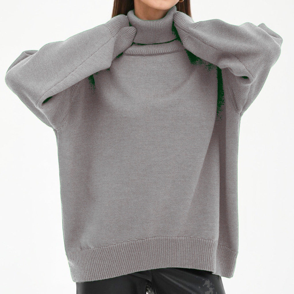 Damen Oversized Rollkragenpullover mit Rippstruktur R&B