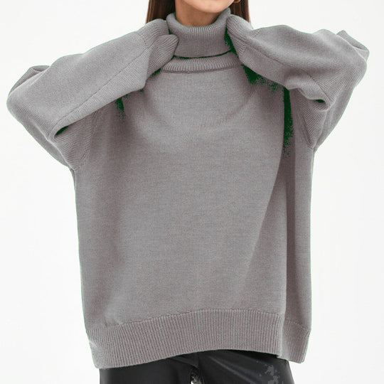 Damen Oversized Rollkragenpullover mit Rippstruktur R&B