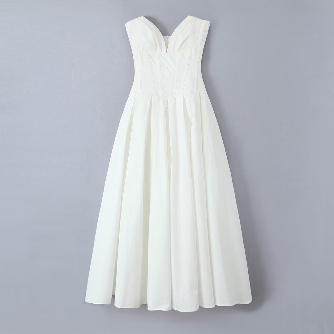 Damen Abendkleid mit herzförmigem Ausschnitt und fließendem Rock R&B