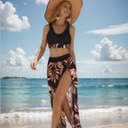 Damen Strandkleid mit modischem Hochschnitt und funktionalem Wickel-Design R&B