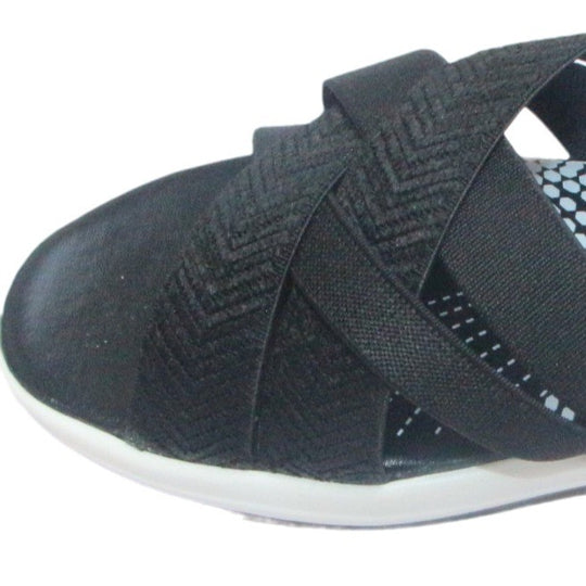 Damen komfortable Slide-Sandalen mit gekreuzten Riemen R&B