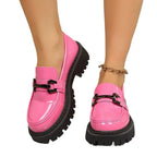 Damen Modische Loafers mit robustem Profil und dekorativem Schnallen-Detail R&B