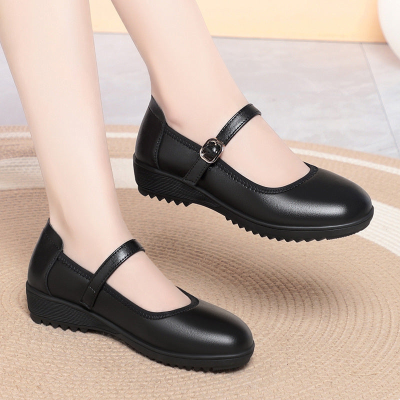 Damen Mary Jane Ballerinas mit modischem Riemen und komfortablem Fußbett R&B