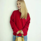 Damen lässiger Strickpullover mit weitem Schnitt und maximalem Komfort R&B