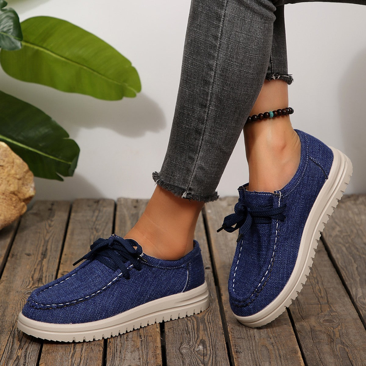 Damen Bequeme Schnürschuhe aus hochwertigem Textil
