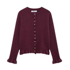 Damen elegante Strickjacke mit dekorativen Knöpfen R&B
