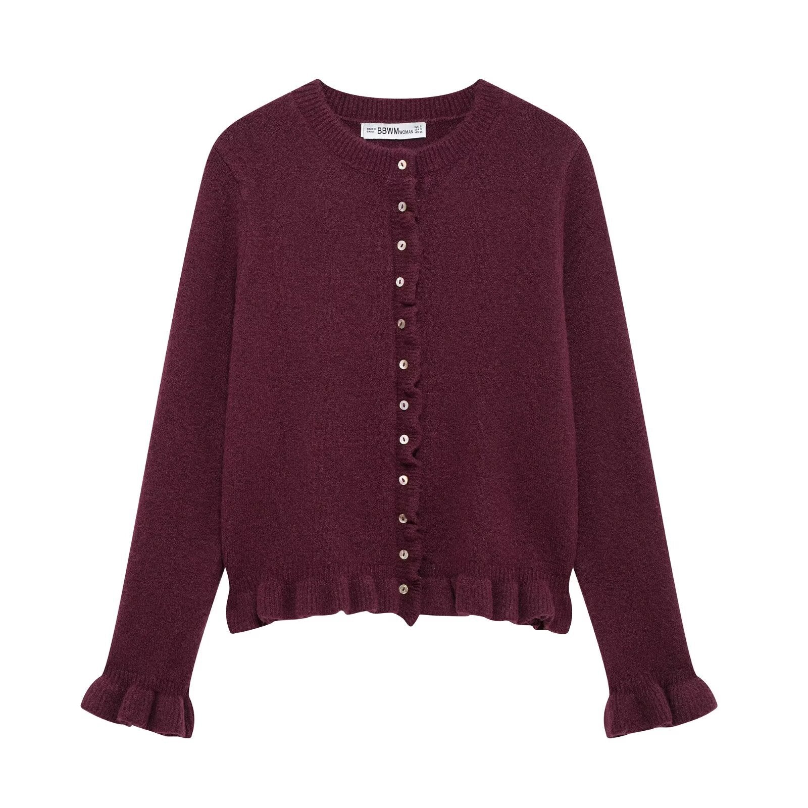 Damen elegante Strickjacke mit dekorativen Knöpfen R&B