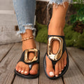 Damen modische Zehentrenner-Sandalen mit glamourösem Schmuckdetail und rutschfester Sohle R&B