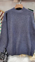 Damen Hochwertiger Strickpullover mit klassischem Rundhalsausschnitt und lässigem Schnitt
