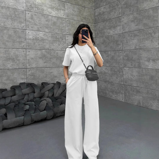 Damen Komfortabler und stilvoller Jumpsuit mit weitem Bein R&B