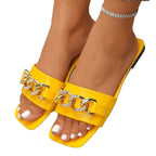 Damen Komfortable Sandalen mit funkelndem Kettenakzent