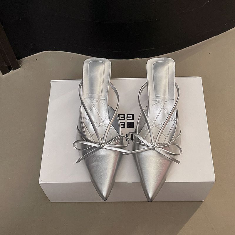 Damen Slingback High Heel Schuhe mit zierlichem Schleifendetail R&B