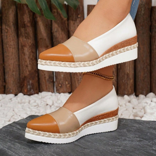 Damen Wedge-Pantoletten mit elegantem Geflecht und vielseitiger Sohle R&B