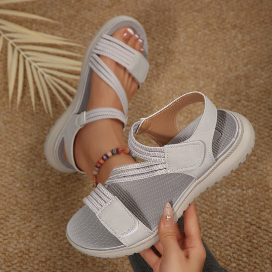 Damen Bequeme Sport-Sandalen mit elastischen Riemen und rutschfester Laufsohle R&B