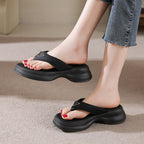 Damen Komfortable Badesandalen mit modischem Absatz und funkelndem Detail EB