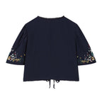 Damen kurze Bluse mit Platz für elegantes Binden R&B