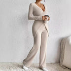 Damen zeitloses Strick-Loungeanzug R&B