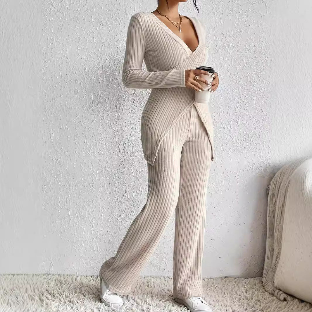 Damen zeitloses Strick-Loungeanzug R&B