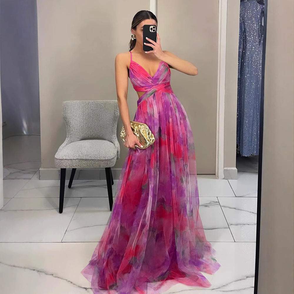 Damen Elegantes und florales Abendkleid mit schmeichelndem Schnitt R&B