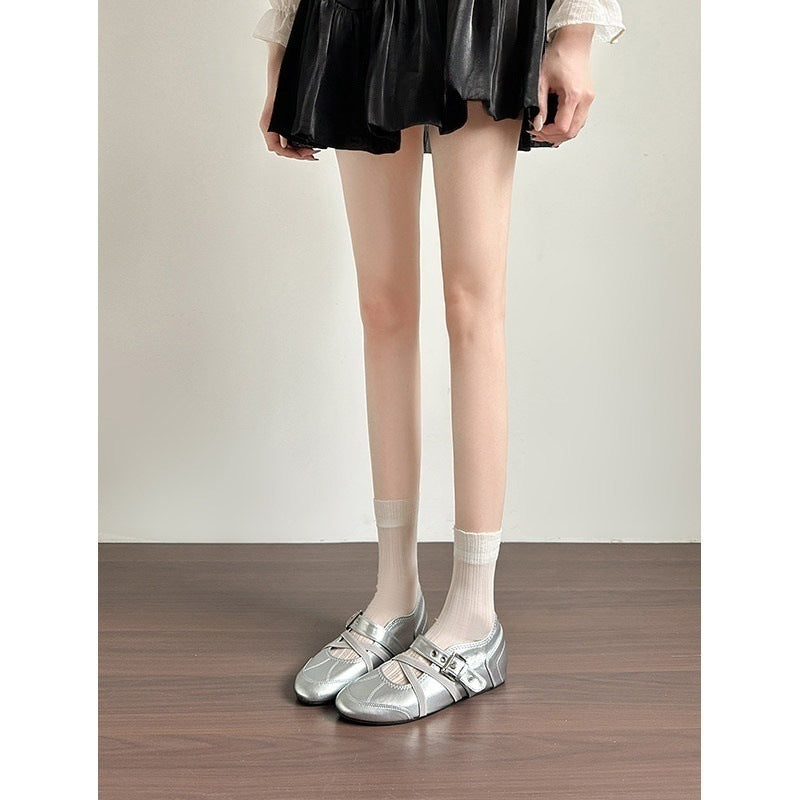 Damen elegante Mokassins mit modischen Schnallen-Details R&B