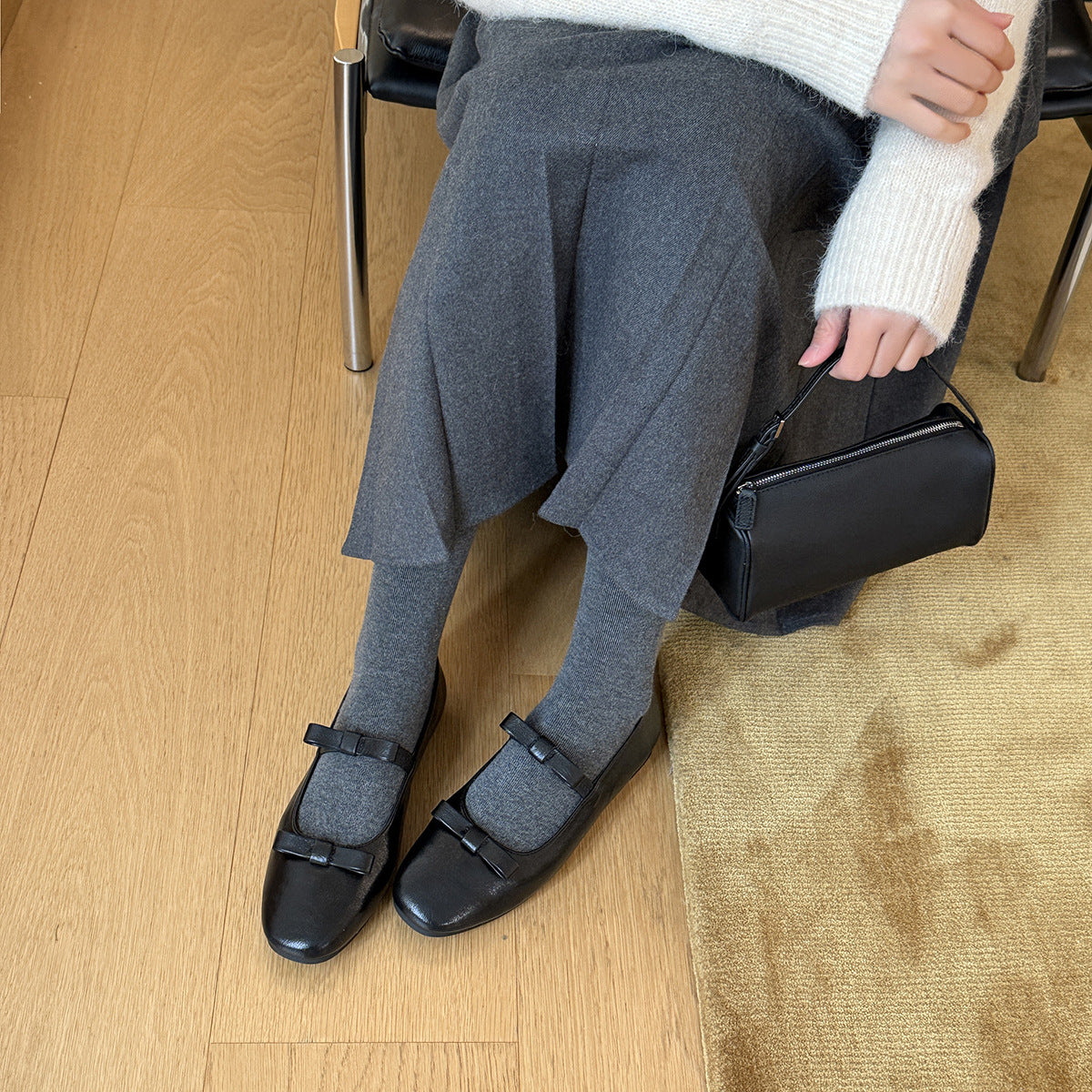 Damen Ballerinas mit modischem Riemchen und komfortablem Fußbett R&B