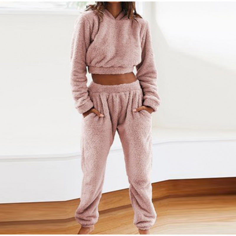 Damen kuscheliges Lounge-Set aus weichem Fleece R&B