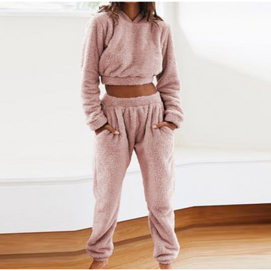 Damen kuscheliges Lounge-Set aus weichem Fleece R&B